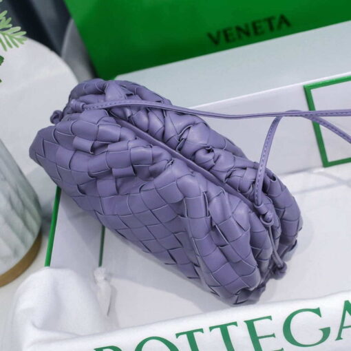 Replica BV 585852 Bottega Veneta Mini Pouch Mini intrecciato leather clutch with strap Purple 3