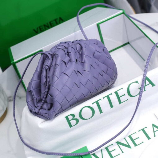 Replica BV 585852 Bottega Veneta Mini Pouch Mini intrecciato leather clutch with strap Purple 4