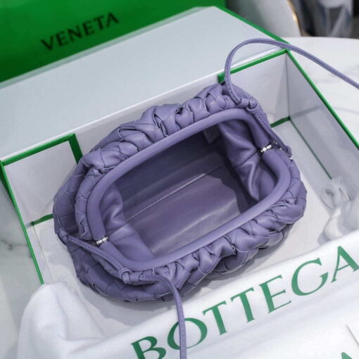 Replica BV 585852 Bottega Veneta Mini Pouch Mini intrecciato leather clutch with strap Purple 6