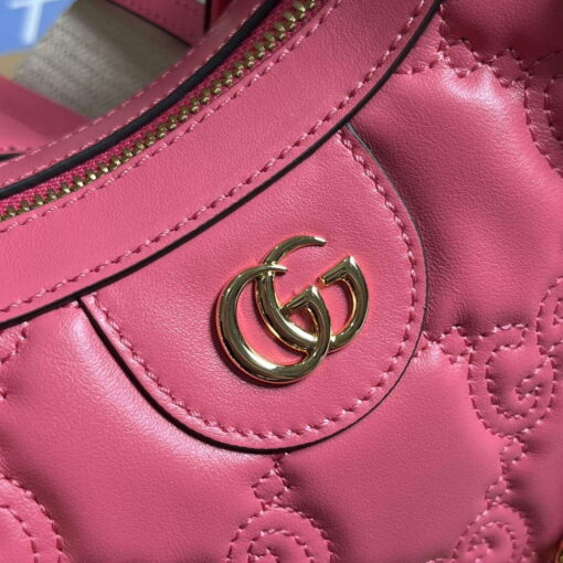 Replica Gucci 739709 GG Matelassé Small Shoulder Bag Rose pink 5