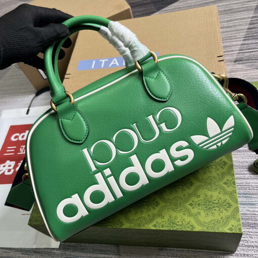 Replica Gucci 727558 Adidas X Gucci Medium Duffle Bag Green 3