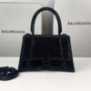 Replica Balenciaga 59283328 Hourglass Top Handle in Gray Suede Calfskin with Rhinestones 11