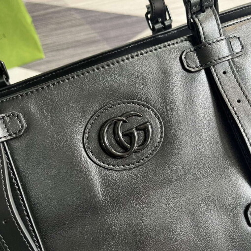 Replica Gucci 725683 Large Tote Bag With Tonal Double G Black 4