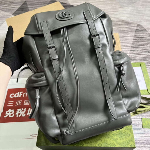 Replica Gucci 725657 Backpack With Tonal Double G Gray 3