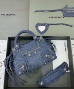 Replica Balenciaga 700451210B Neo Cagole City Handbag in Denim Blue