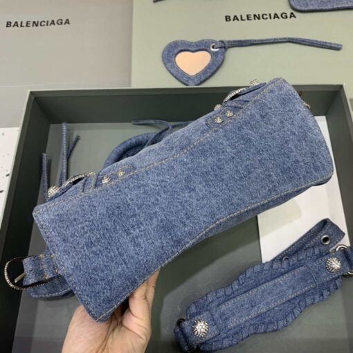 Replica Balenciaga 700451210B Neo Cagole City Handbag in Denim Blue 4