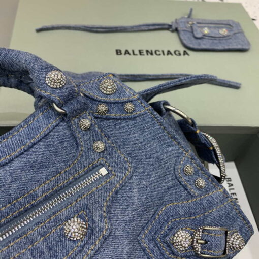 Replica Balenciaga 700451210B Neo Cagole City Handbag in Denim Blue 5