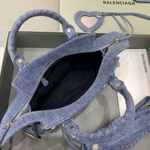 Replica Balenciaga 700451210B Neo Cagole City Handbag in Denim Blue 6