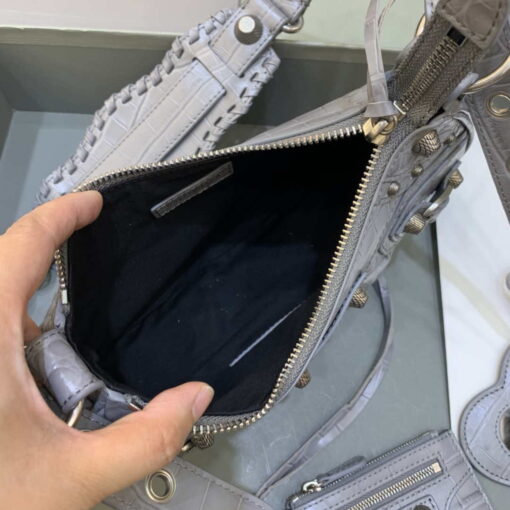 Replica Balenciaga 6940271VG9 Le Cagole Mini Multipouch in Gray Crocodile 6