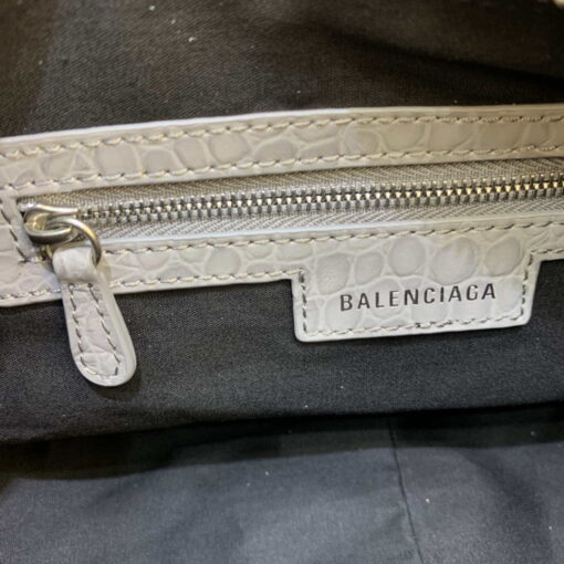 Replica Balenciaga 67130723 Le Cagole Small Shoulder Bag Crocodile Embossed In Gray 7