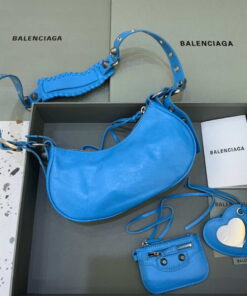 Replica Balenciaga 700940210 Neo Cagole XS Handbag in lambskin Blue 2