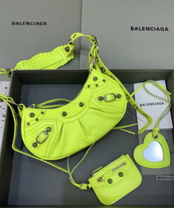 Replica Balenciaga 700940210 Neo Cagole XS Handbag in Lemon Yellow lambskin