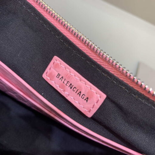 Replica Balenciaga 6940271VG9 Le Cagole Mini Multipouch in Pink Crocodile 7