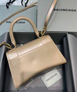 Replica Balenciaga 593546 Hourglass Small Top Handle Calfskin Bag Apricot 2