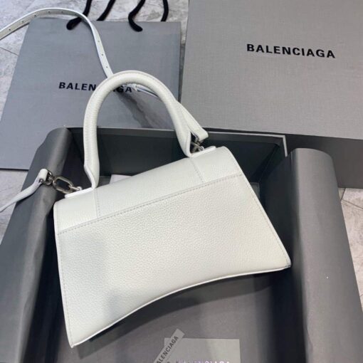 Replica Balenciaga 593546 Hourglass Small Top Handle Bag White 2