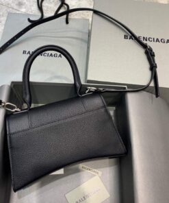 Replica Balenciaga 593546 Hourglass Small Top Handle Bag Black 2