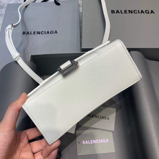 Replica Balenciaga 592833 Hourglass XS Top Handle Leather HandBag White 4