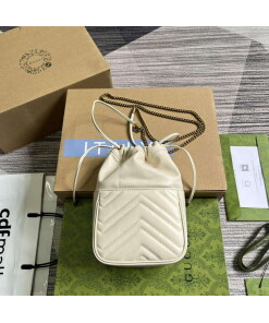 Replica Gucci 746433 GG Marmont Mini Bucket Bag White