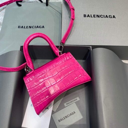 Replica Balenciaga 592833 Hourglass XS Top Handle Bag Plum 2