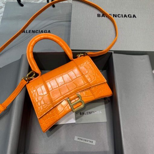 Replica Balenciaga 592833 Hourglass XS Top Handle Bag Orange