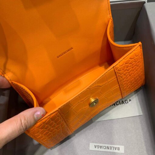 Replica Balenciaga 592833 Hourglass XS Top Handle Bag Orange 7