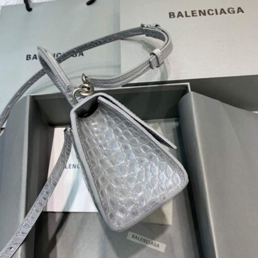 Replica Balenciaga 592833 Hourglass XS Top Handle Bag Navy Gray Silver 3