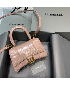 Replica Balenciaga 592833 Hourglass XS Top Handle Bag Light Pink