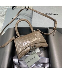 Replica Balenciaga 592833 Hourglass XS Top Handle Bag Kakhi