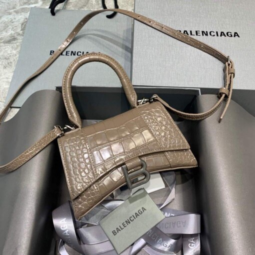 Replica Balenciaga 592833 Hourglass XS Top Handle Bag Kakhi