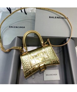 Replica Balenciaga 592833 Hourglass XS Top Handle Bag Gold