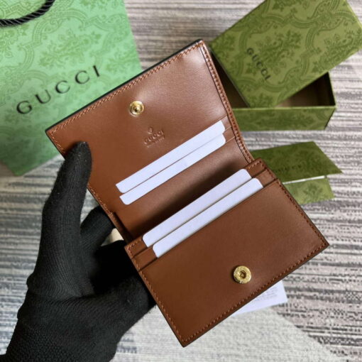 Replica Gucci 723786 GG Matelassé Card Case Wallet Brown 5