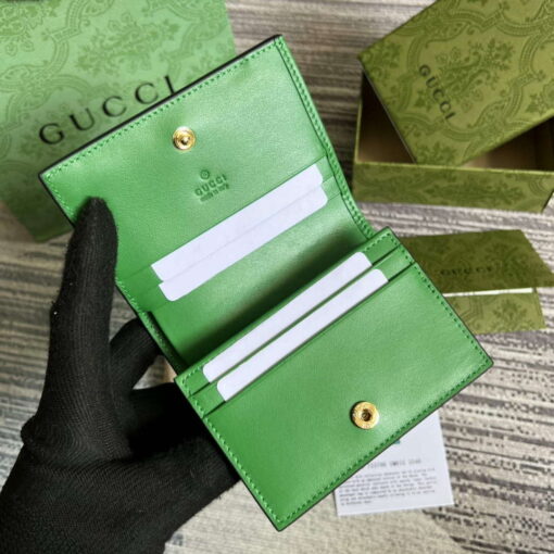 Replica Gucci 723786 GG Matelassé Card Case Wallet Green 6