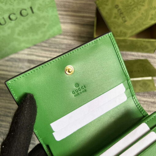 Replica Gucci 723786 GG Matelassé Card Case Wallet Green 7