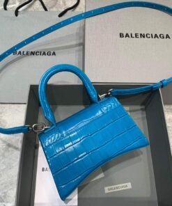 Replica Balenciaga 592833 Hourglass XS Top Handle Bag Blue 2