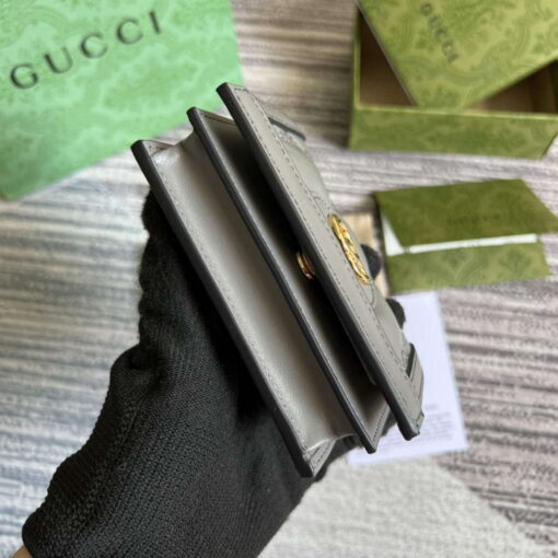 Replica Gucci 723786 GG Matelassé Card Case Wallet Grey 3