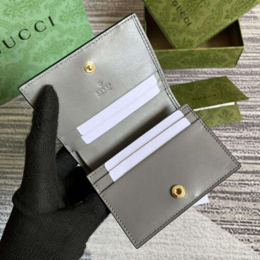 Replica Gucci 723786 GG Matelassé Card Case Wallet Grey 6