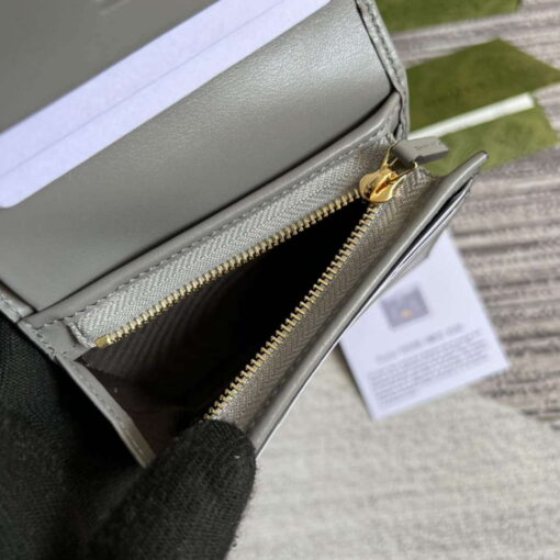 Replica Gucci 723786 GG Matelassé Card Case Wallet Grey 7