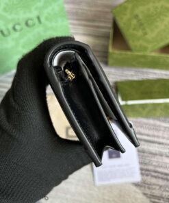 Replica Gucci 723786 GG Matelassé Card Case Wallet Black 2