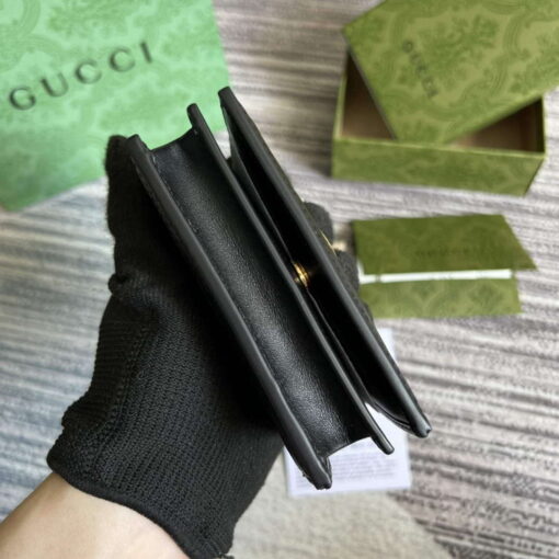 Replica Gucci 723786 GG Matelassé Card Case Wallet Black 3