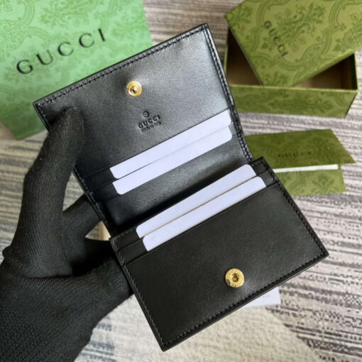 Replica Gucci 723786 GG Matelassé Card Case Wallet Black 6