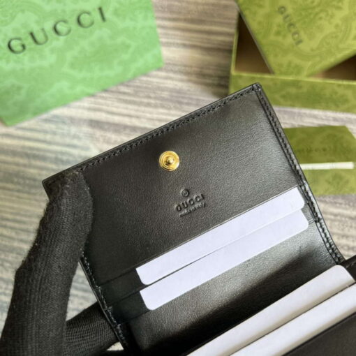 Replica Gucci 723786 GG Matelassé Card Case Wallet Black 8