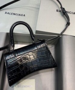 Replica Balenciaga 592833 Hourglass XS Top Handle Bag Black 2