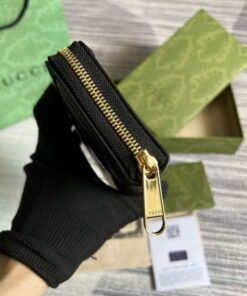 Replica Gucci 723784 GG Matelassé Zip-Around Wallet Black 2