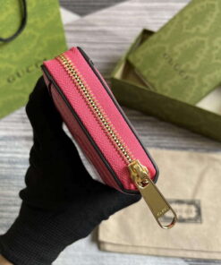 Replica Gucci 723784 GG Matelassé Zip-Around Wallet Rose pink 2