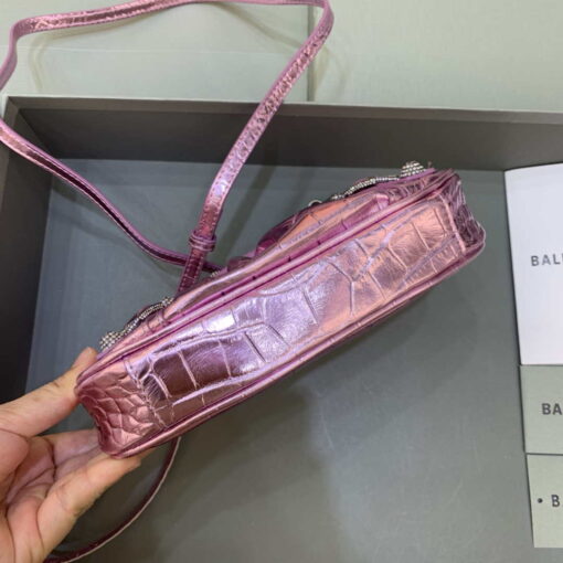 Replica Balenciaga 6940271VG9 Le Cagole Mini Multipouch in Sky Pink Crocodile 4