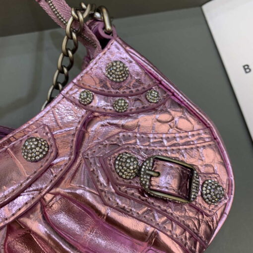 Replica Balenciaga 6940271VG9 Le Cagole Mini Multipouch in Sky Pink Crocodile 5