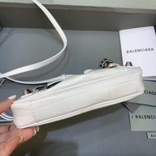 Replica Balenciaga 6940271VG9 Le Cagole Mini Multipouch in White Crocodile 4