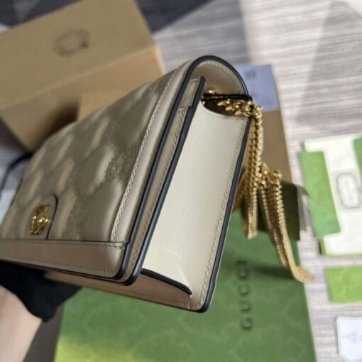 Replica Gucci 723787 GG Matelassé Chain Wallet White 6