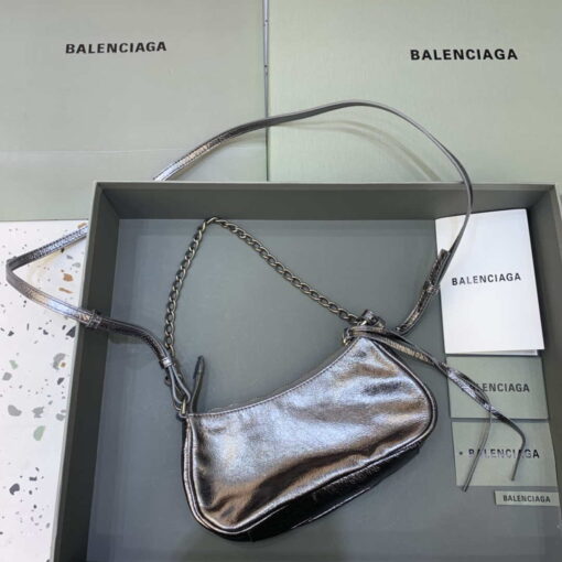 Replica Balenciaga 6940271VG9 Le Cagole Mini Multipouch in Silver Grey Arena lambskin 2