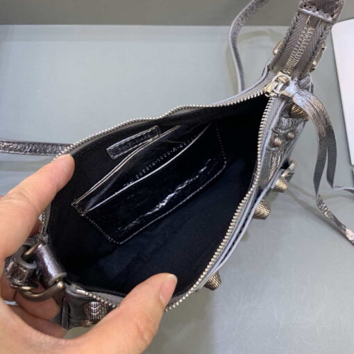 Replica Balenciaga 6940271VG9 Le Cagole Mini Multipouch in Silver Grey Arena lambskin 6